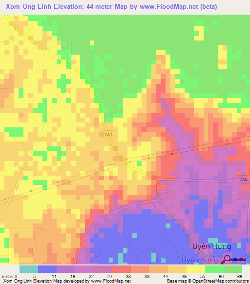 Xom Ong Linh,Vietnam Elevation Map