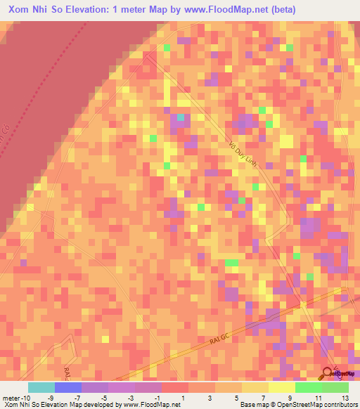 Xom Nhi So,Vietnam Elevation Map