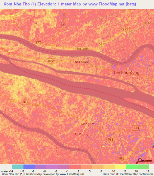 Xom Nha Tho (1),Vietnam Elevation Map