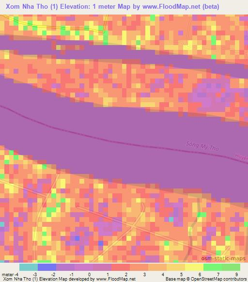 Xom Nha Tho (1),Vietnam Elevation Map