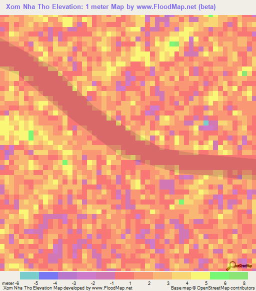 Xom Nha Tho,Vietnam Elevation Map