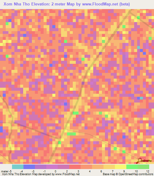 Xom Nha Tho,Vietnam Elevation Map