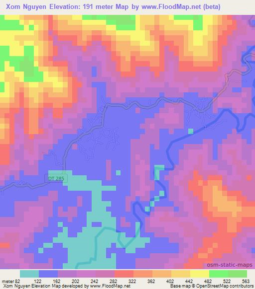 Xom Nguyen,Vietnam Elevation Map