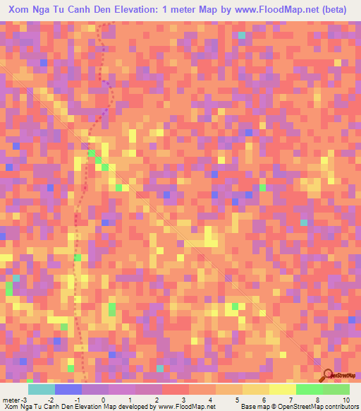 Xom Nga Tu Canh Den,Vietnam Elevation Map