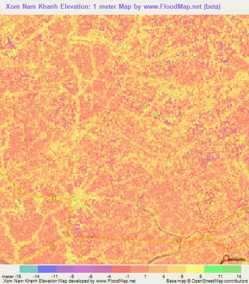 Xom Nam Khanh,Vietnam Elevation Map