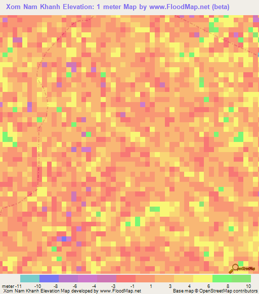 Xom Nam Khanh,Vietnam Elevation Map