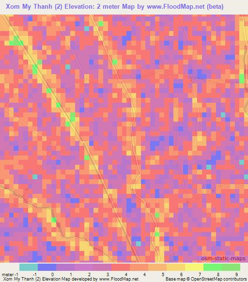 Xom My Thanh (2),Vietnam Elevation Map