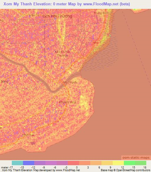 Xom My Thanh,Vietnam Elevation Map