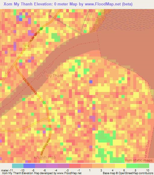 Xom My Thanh,Vietnam Elevation Map