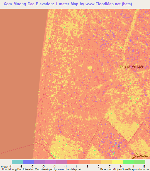 Xom Muong Dac,Vietnam Elevation Map