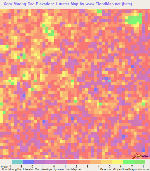 Xom Muong Dac,Vietnam Elevation Map