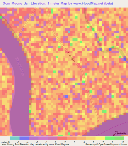 Xom Muong Ban,Vietnam Elevation Map