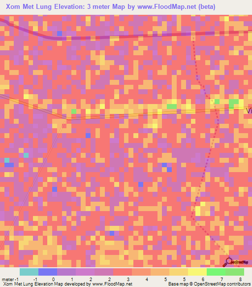 Xom Met Lung,Vietnam Elevation Map