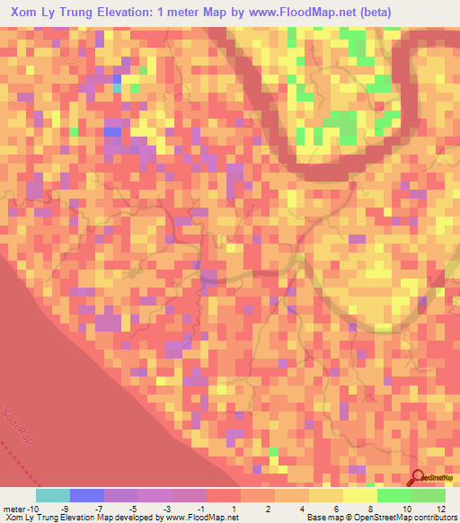 Xom Ly Trung,Vietnam Elevation Map