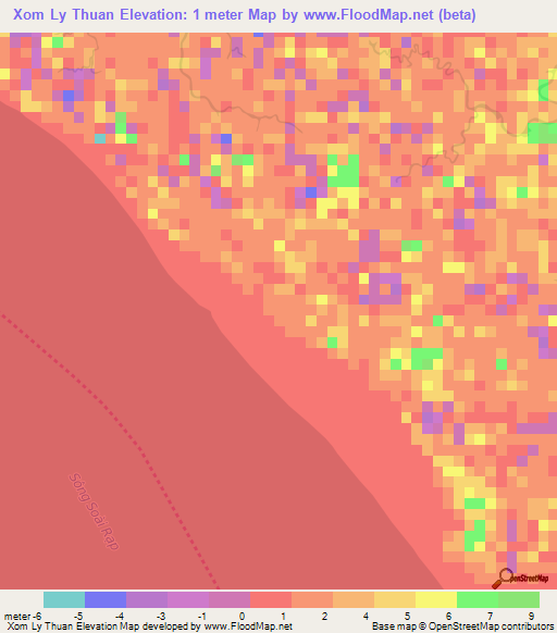 Xom Ly Thuan,Vietnam Elevation Map