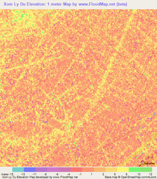 Xom Ly Du,Vietnam Elevation Map