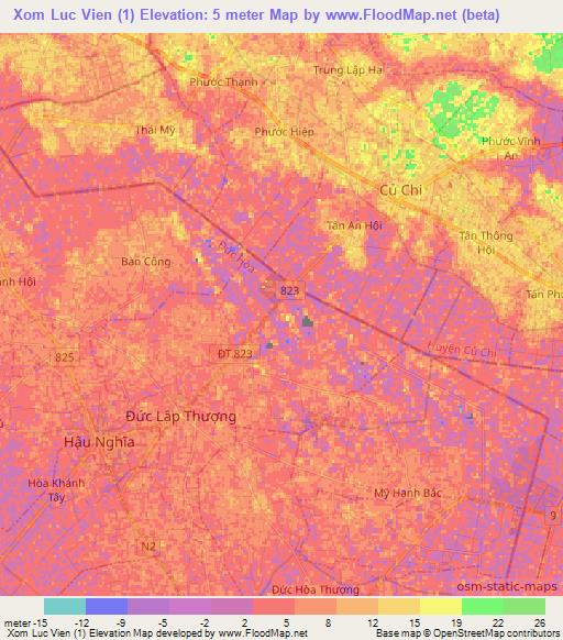 Xom Luc Vien (1),Vietnam Elevation Map