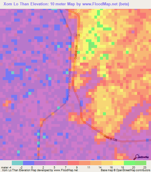 Xom Lo Than,Vietnam Elevation Map