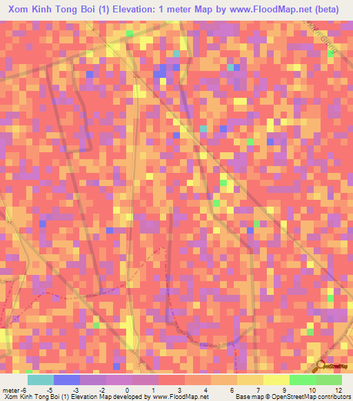 Xom Kinh Tong Boi (1),Vietnam Elevation Map