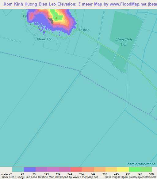 Xom Kinh Huong Bien Leo,Vietnam Elevation Map