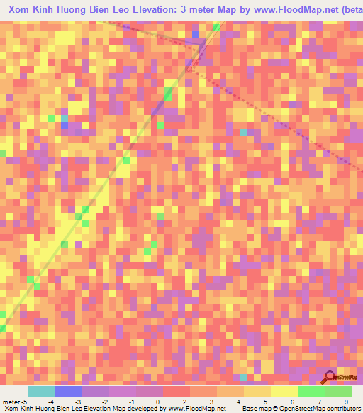 Xom Kinh Huong Bien Leo,Vietnam Elevation Map