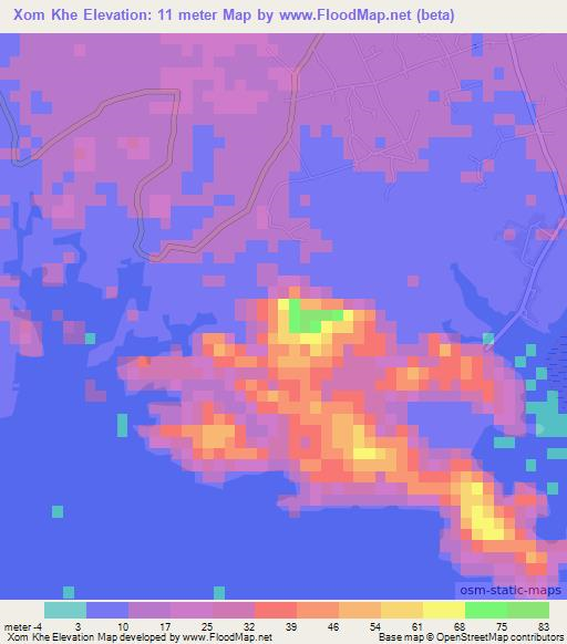 Xom Khe,Vietnam Elevation Map