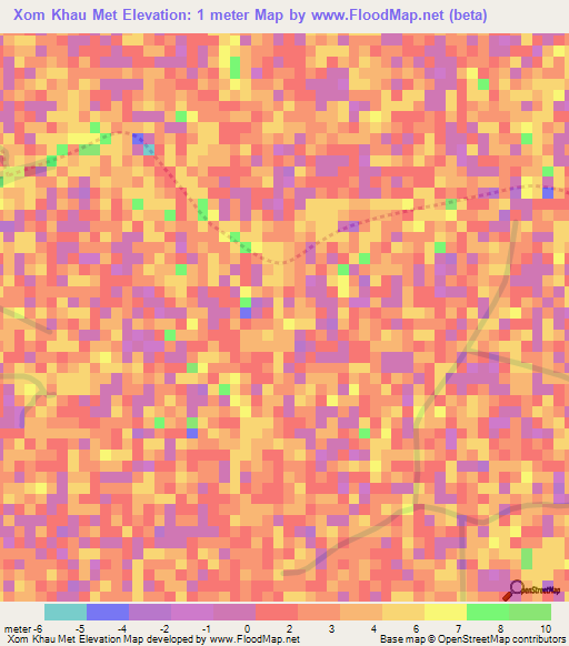 Xom Khau Met,Vietnam Elevation Map