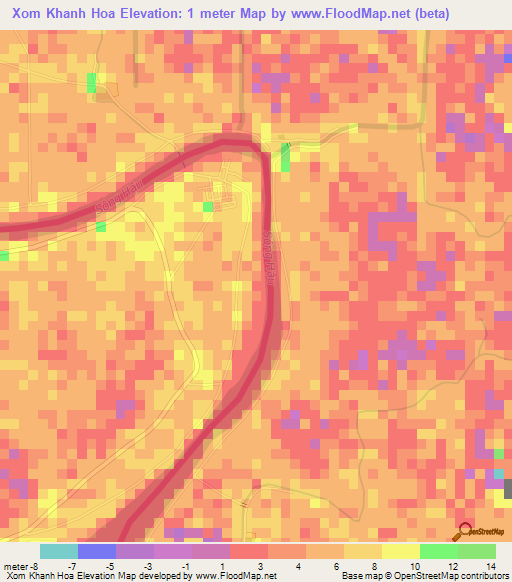 Xom Khanh Hoa,Vietnam Elevation Map