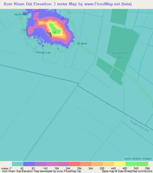 Xom Kham Dat,Vietnam Elevation Map