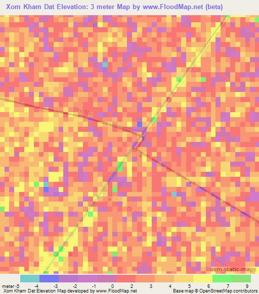 Xom Kham Dat,Vietnam Elevation Map