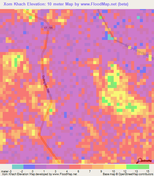 Xom Khach,Vietnam Elevation Map