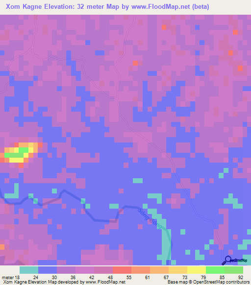 Xom Kagne,Vietnam Elevation Map