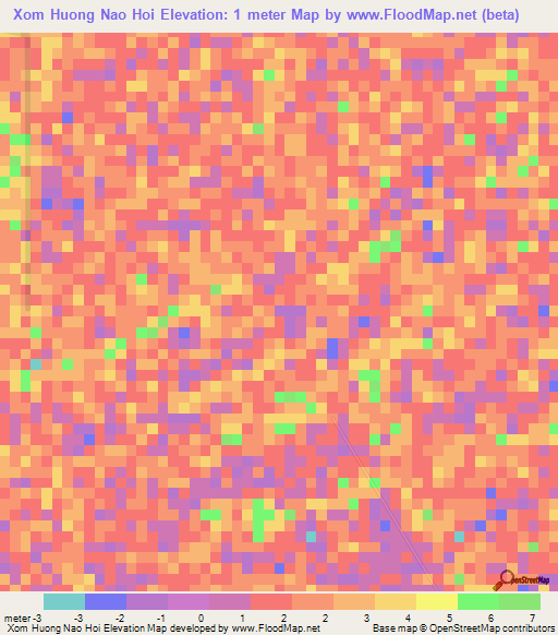 Xom Huong Nao Hoi,Vietnam Elevation Map