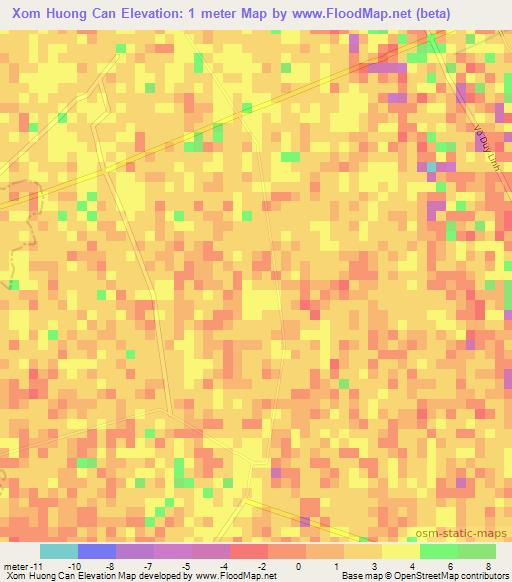 Xom Huong Can,Vietnam Elevation Map