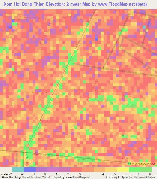 Xom Hoi Dong Thien,Vietnam Elevation Map