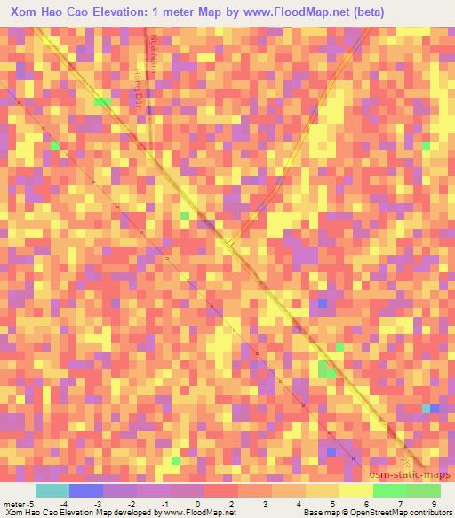 Xom Hao Cao,Vietnam Elevation Map