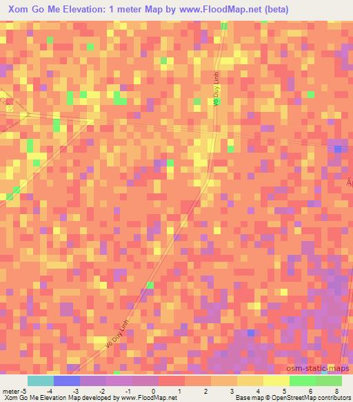 Xom Go Me,Vietnam Elevation Map