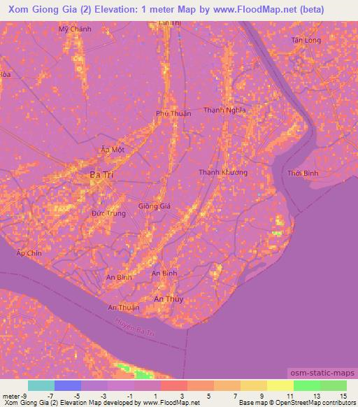 Xom Giong Gia (2),Vietnam Elevation Map