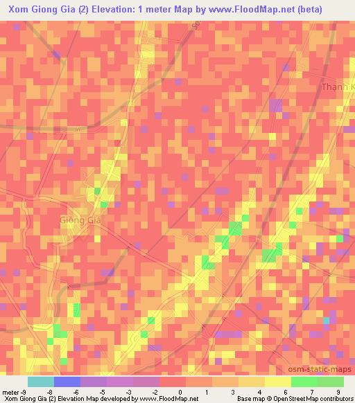 Xom Giong Gia (2),Vietnam Elevation Map