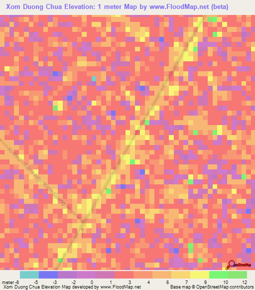 Xom Duong Chua,Vietnam Elevation Map