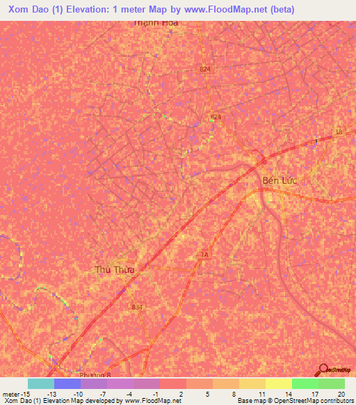 Xom Dao (1),Vietnam Elevation Map