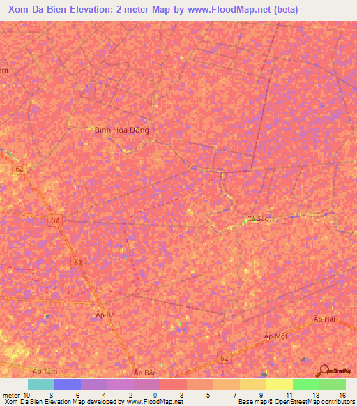 Xom Da Bien,Vietnam Elevation Map