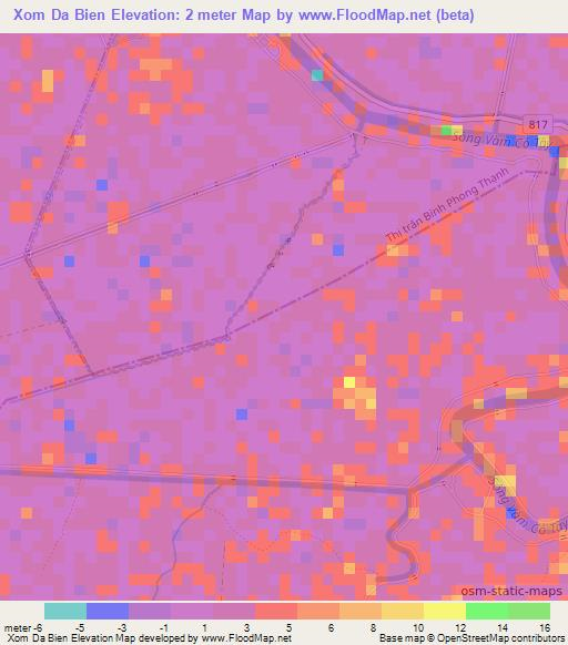Xom Da Bien,Vietnam Elevation Map