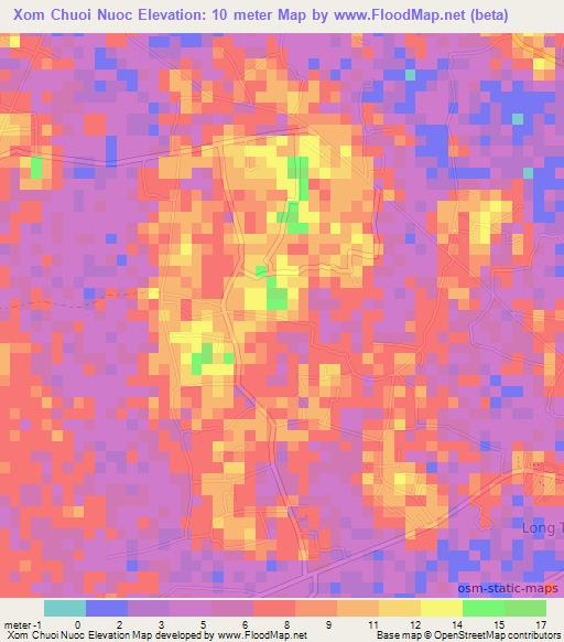 Xom Chuoi Nuoc,Vietnam Elevation Map