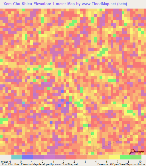 Xom Chu Khieu,Vietnam Elevation Map