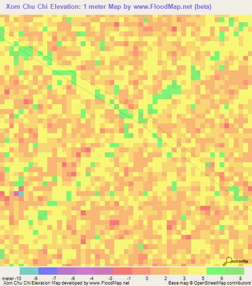 Xom Chu Chi,Vietnam Elevation Map