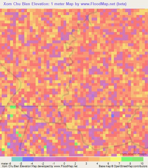 Xom Chu Bien,Vietnam Elevation Map