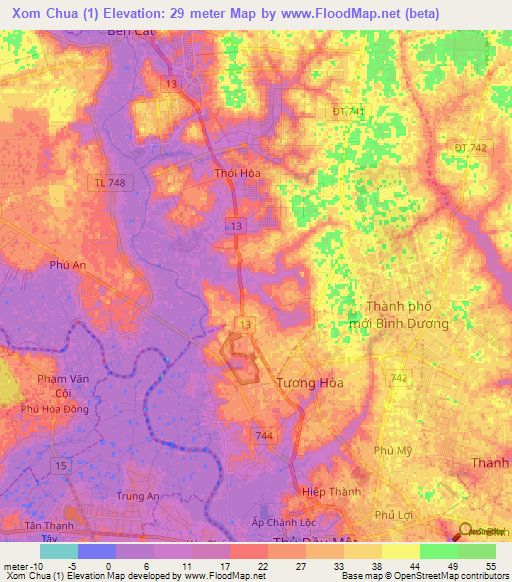 Xom Chua (1),Vietnam Elevation Map