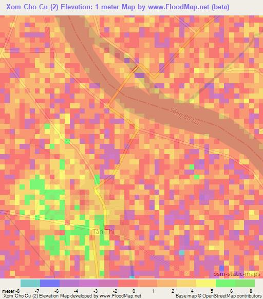 Xom Cho Cu (2),Vietnam Elevation Map