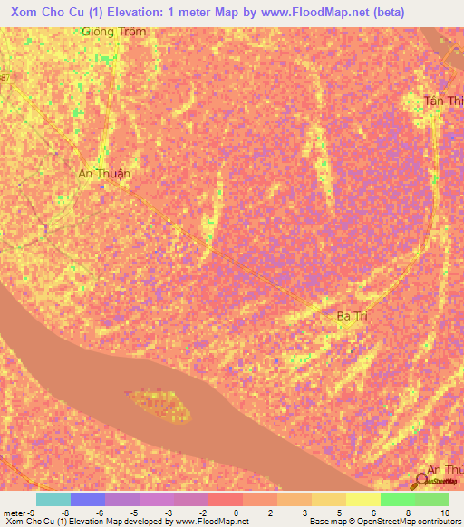 Xom Cho Cu (1),Vietnam Elevation Map